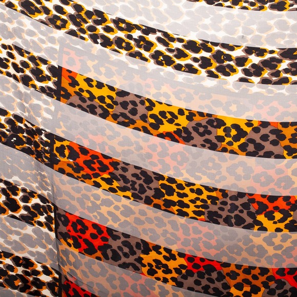 Rare Vintage 1980s YSL Foulards Leopard Striped Scarf - Picture 3 of 4